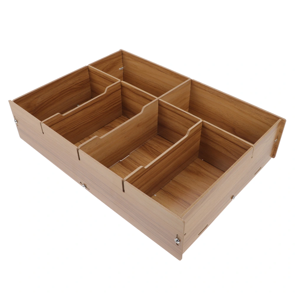 Wooden Multi-grid Storage Holder Cash Holding Box Supermarket Change Container