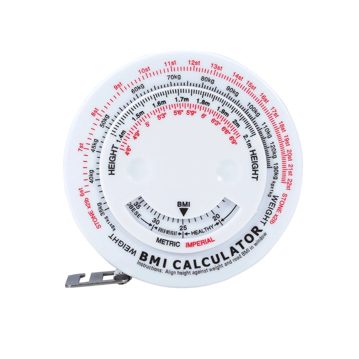BMI Body Mass Index Tape Measure Calculator Sewing Tailor Body Scale Fitness Caliper Measuring Body Retractable Tape Fat Tape Measure