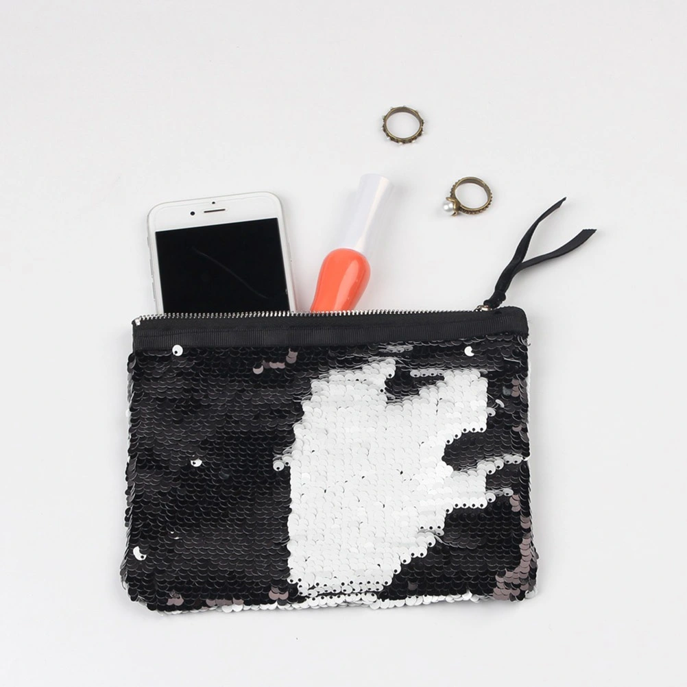 Fashion Sparkly Sequin Clutch Bag Handbag Lady Party Evening Clutch Bag Purse Wallet for Women (Black)