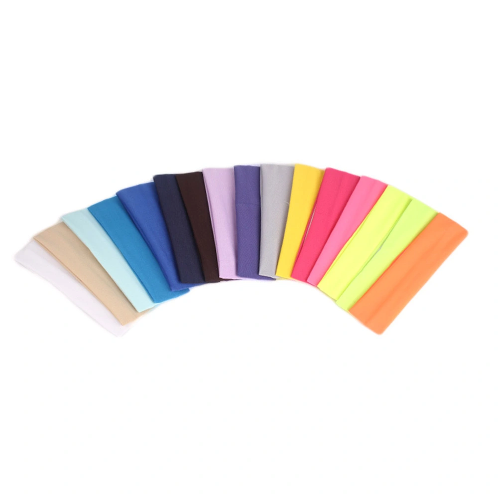 16pcs Headbands Elastic Head Wraps Sports Yoga Shower Makeup Hair Band Headwear for Lady (Mixed Color)