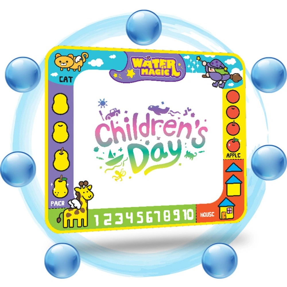 Baby Water Doodle Mat Aqua Water Drawing Mat Painting Pad Educational Toys Gifts (with 2 Pens, Random Color)