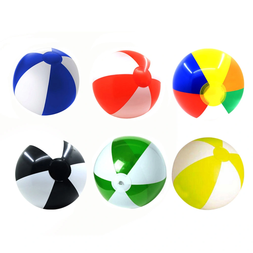 12pcs Colorful Inflatable Beach Balls Summer Umbrella Streaked Beach Ball Pool Ball Toy for Kids (Random Style)