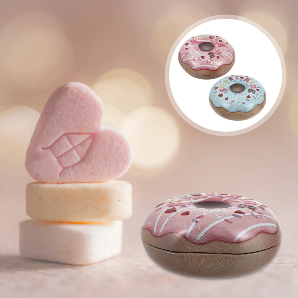 2pcs Donuts Shaped Boxes Candy Box Gift Box Elegant Tinplate Empty Tins