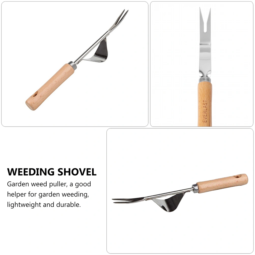 2Pcs Household Weeding Tools Wood Handle Weeding Devices Manual Weeders