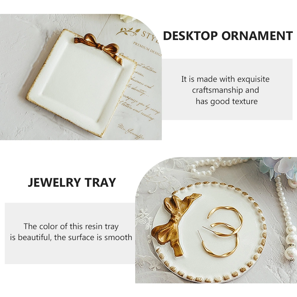 2Pcs Earrings Display Tray Beautiful Jewelry Tray Desktop Decoration Photo Prop