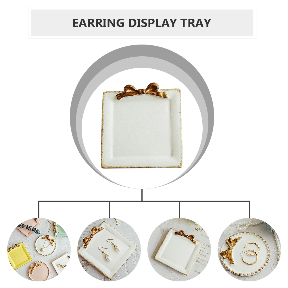 2Pcs Earrings Display Tray Beautiful Jewelry Tray Desktop Decoration Photo Prop