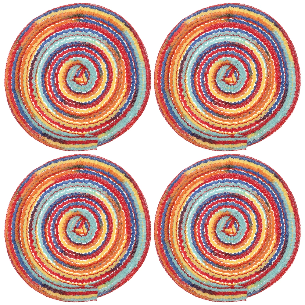 4Pcs Lovely Style Home Placemats Insulation Mats Plate Cup Household Coasters