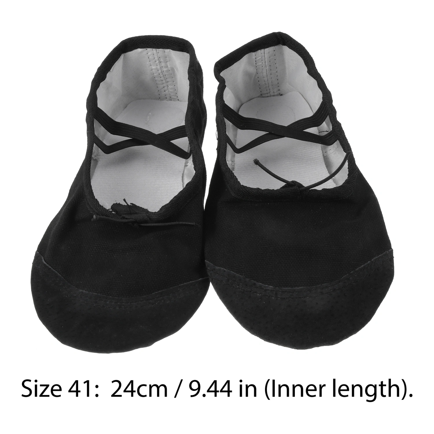 Girls' Women's Classic Canvas Ballet Slipper Shoes Split-Sole Dance Flats Yoga Shoes - Size 41(Black)