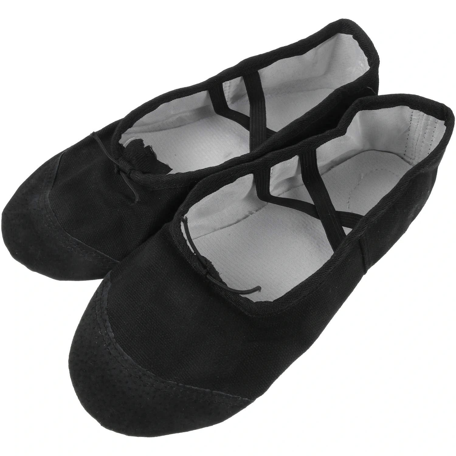 Girls' Women's Classic Canvas Ballet Slipper Shoes Split-Sole Dance Flats Yoga Shoes - Size 41(Black)