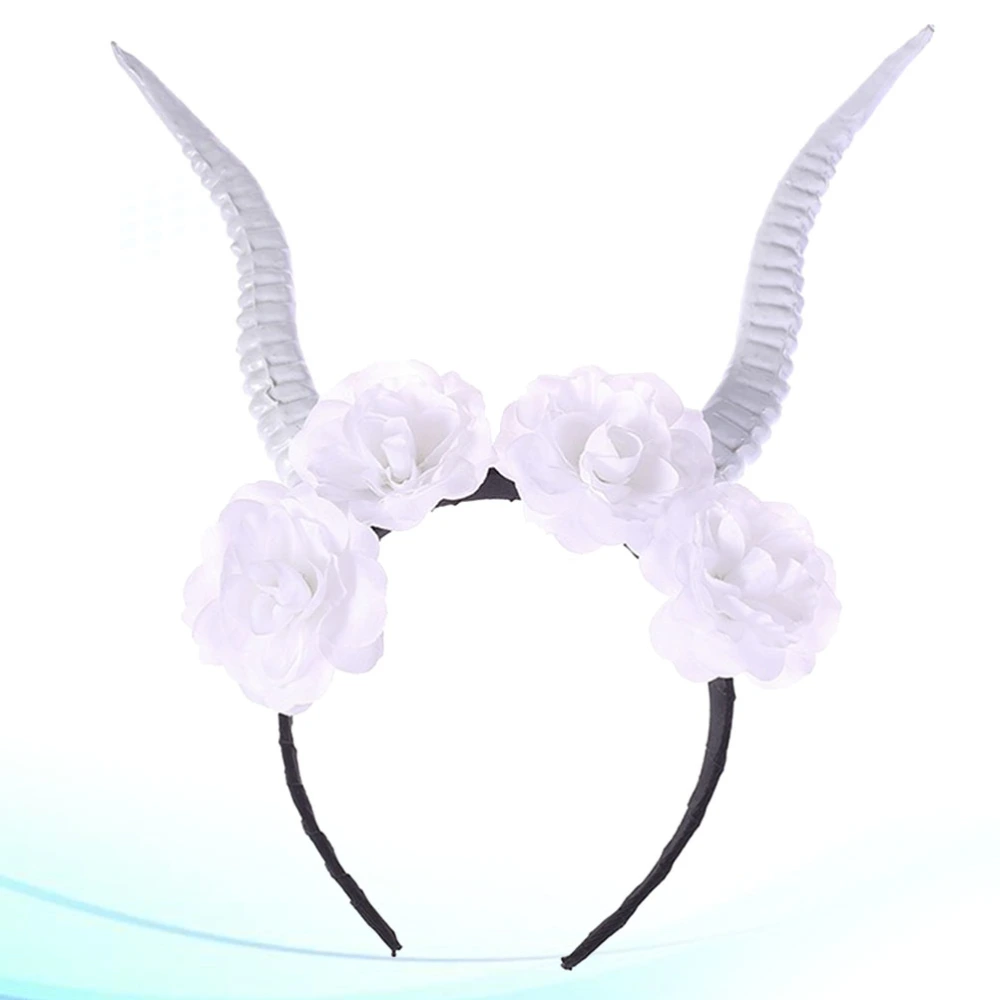 1Pc Christmas Antlers Headband Fashion Antlers Hair Band Halloween Hair for Cosplay Decoration (FG84-3 White)