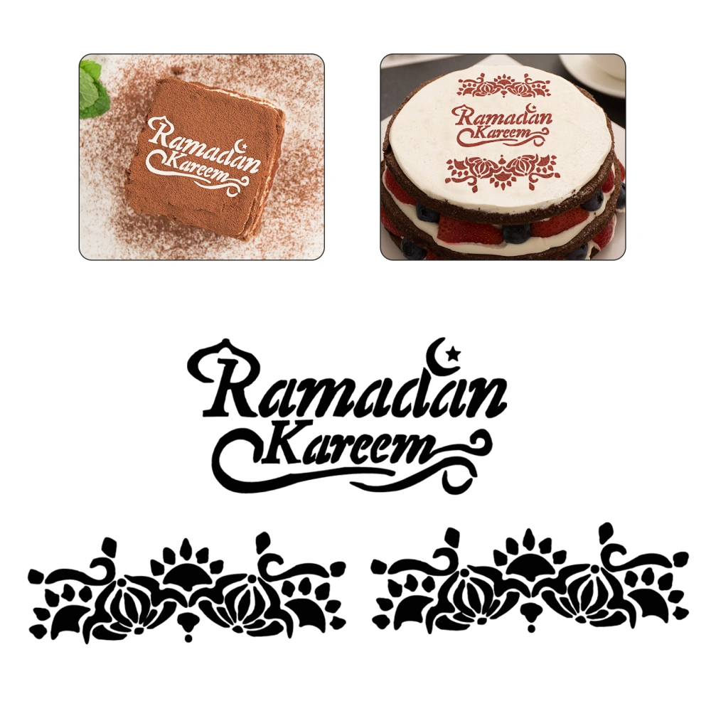 3pcs Cake Cutting Dies Muslim Ramadan Kareem Stencil Template DIY Craft Mold