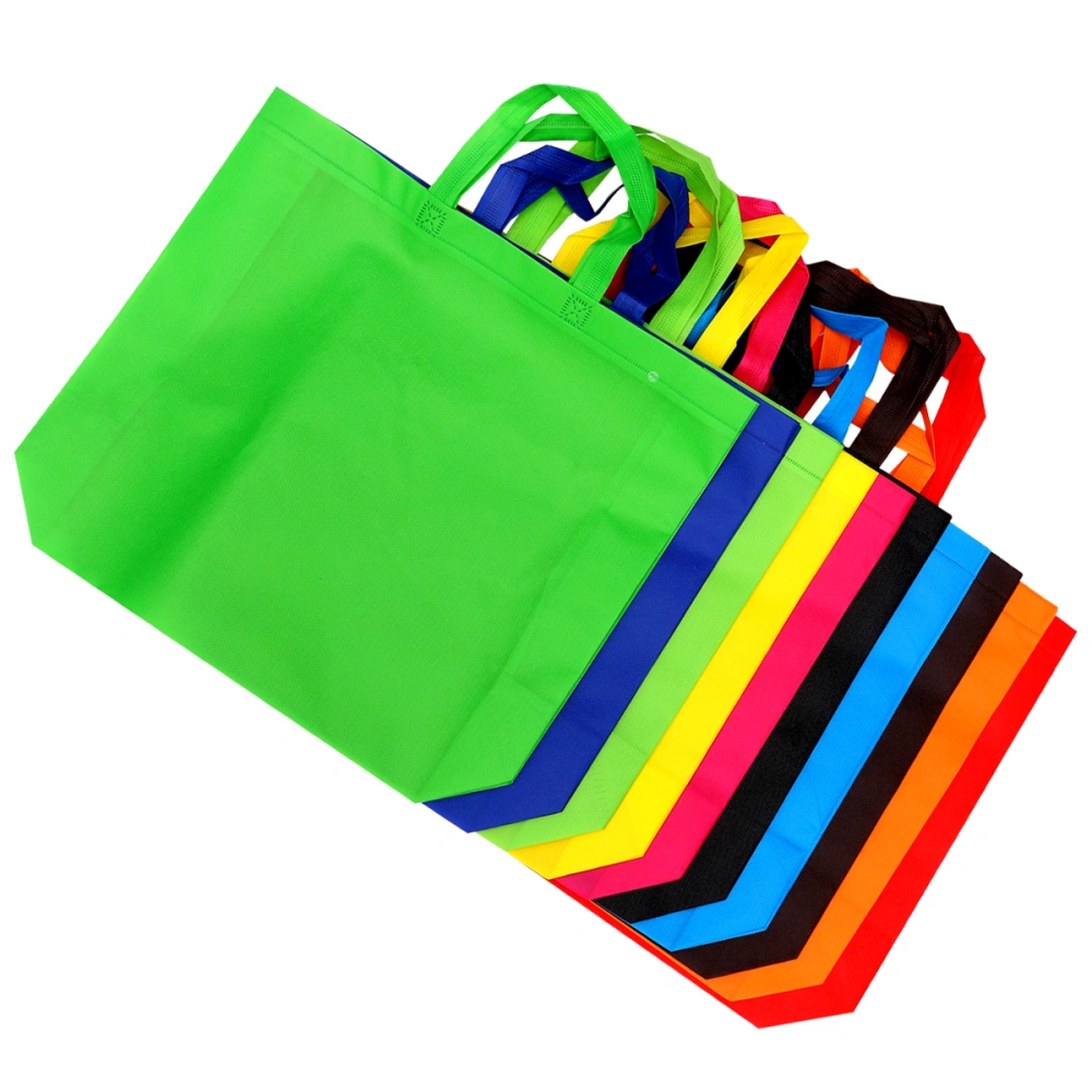 12pcs Non-woven Fabric Shoulder Bag Large Capacity Bag Simple Style Storage Pouch Portable Shopping Bag for Women Girl (Random Color)