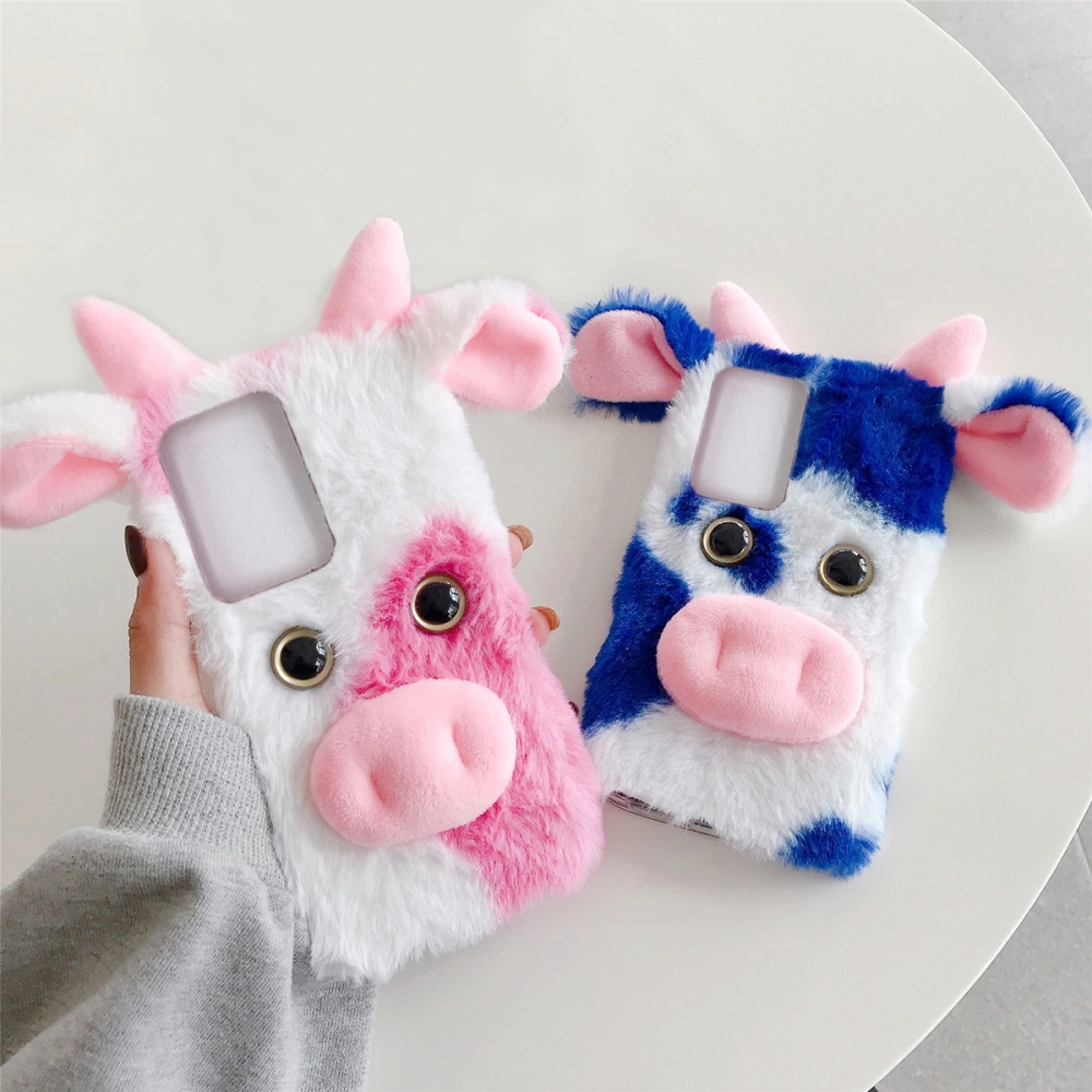 Plush Cow Phone Case Lovely Warm Phone Protective Case Compatible with S20 Ultra