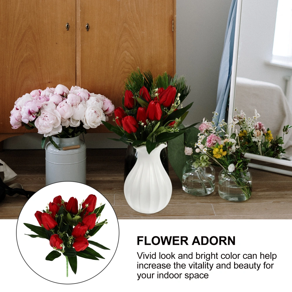 1pc Lovely Tulip Bouquet Decor Simulation Tulip Bouquet Adorn Home Flower Decor