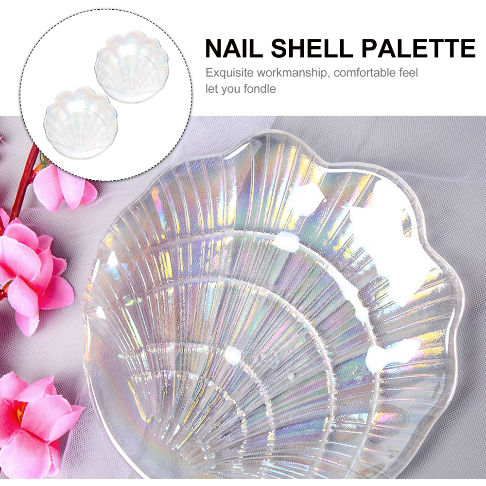 2Pcs Manicure Make-up Color Nail Board Nail Art Plate Transparent