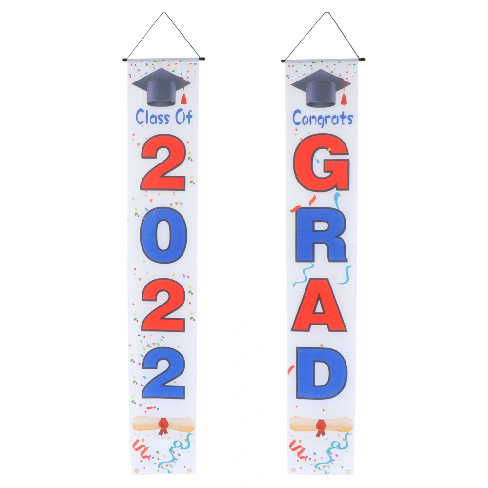 1 Pair of 2022 Graduation Season Couplet Graduation Party Wall Decor Props