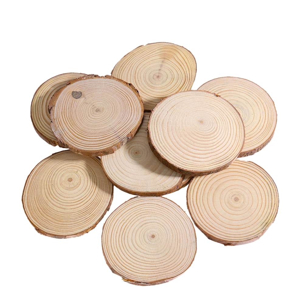 12pcs Unfinished Natural Round Wood Slices Circles with Tree Bark Log Discs for DIY Crafts Size 1