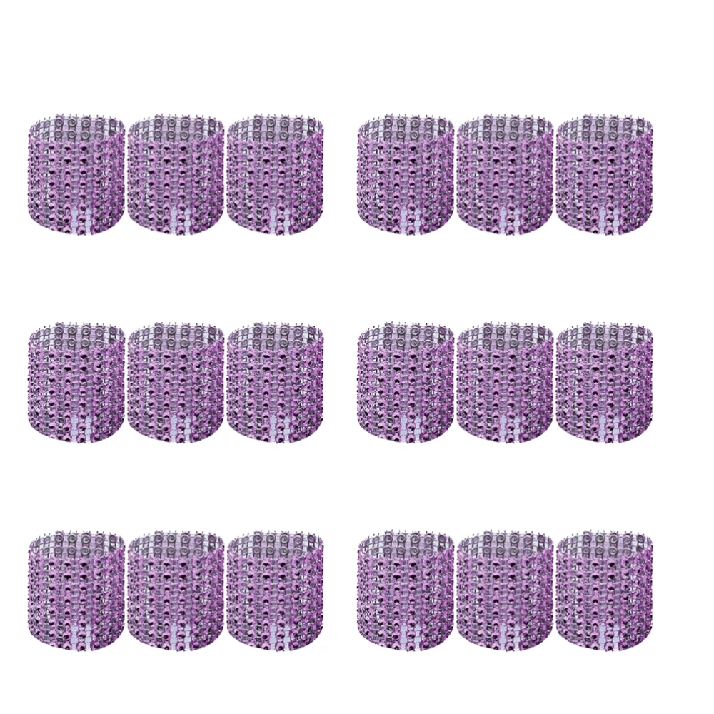 60PCS Hotel Wedding Supplies 8 Row Rhinestone Napkin Rings Decorative Stylish Crystal Napkin Holders for Party Festival Celebration (Dark Purple)