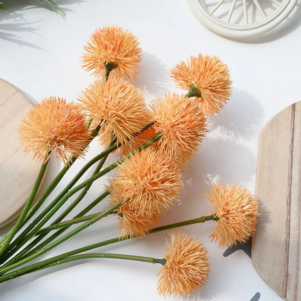 12Pcs Simulation Flowers Lifelike Dandelions Household Fake Dandelions Ornaments