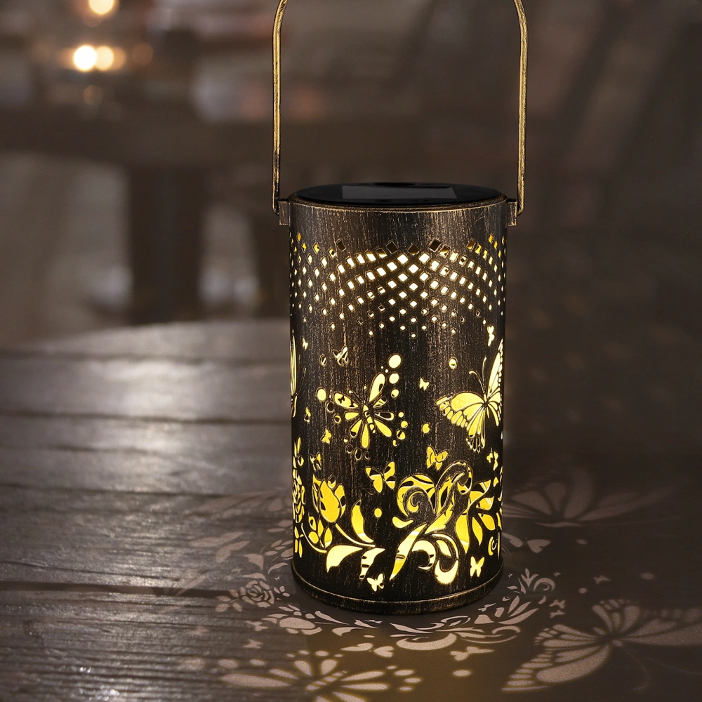 Solar Lantern Hollow Projection Light Outdoor Garden Patio Yard Pathway Lawn Decor