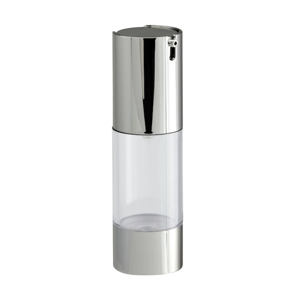 30ml Transparent Silver Airless Pump Bottle Press Cream Jar Emulsion Bottle Press Lotion Plastic Bottles Cosmetic Bottle Emulsion Dispenser