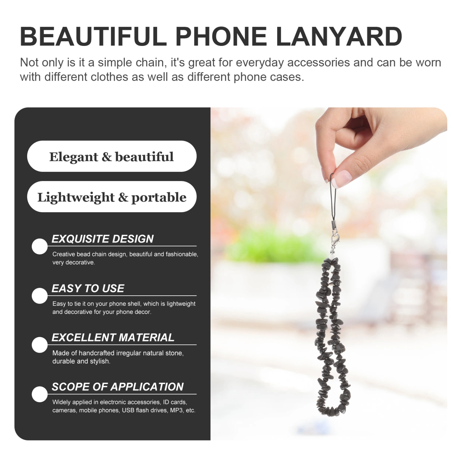 Multi-function Phone Lanyard Lovely Phone String Phone Hanging Beads Chain