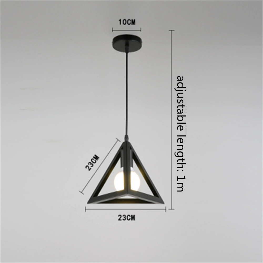 Metal Pendant Light Iron Single Head Chandelier Ceiling Lights  Simple Loft Bar Personalized Creative Restaurant Chandelier (Triangle)