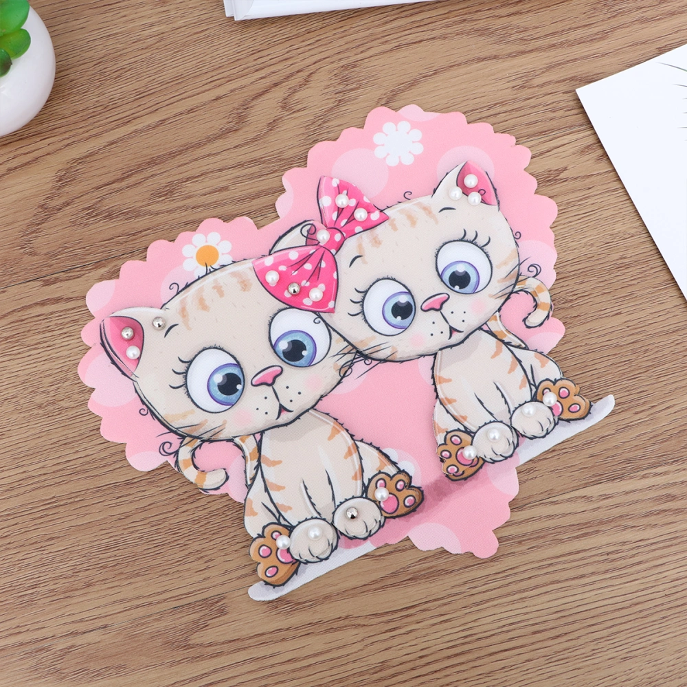 Cat Shape Love Clothing Patch Sticker 3D Embroidery Patch Hole Filling Patch Sticker Accessory for Clothing Bags Crafts (Loving Heart Cat Pattern)