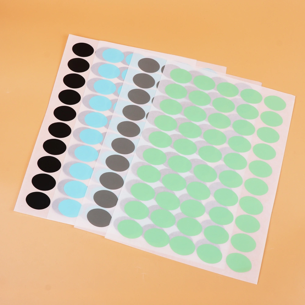 8 Sheets A4 Colorful Little Dot Label Paper Round Adhesive Gift Label Decals for Home Office (Light Blue Light Green Gray and Black 2 Sheets for Each)