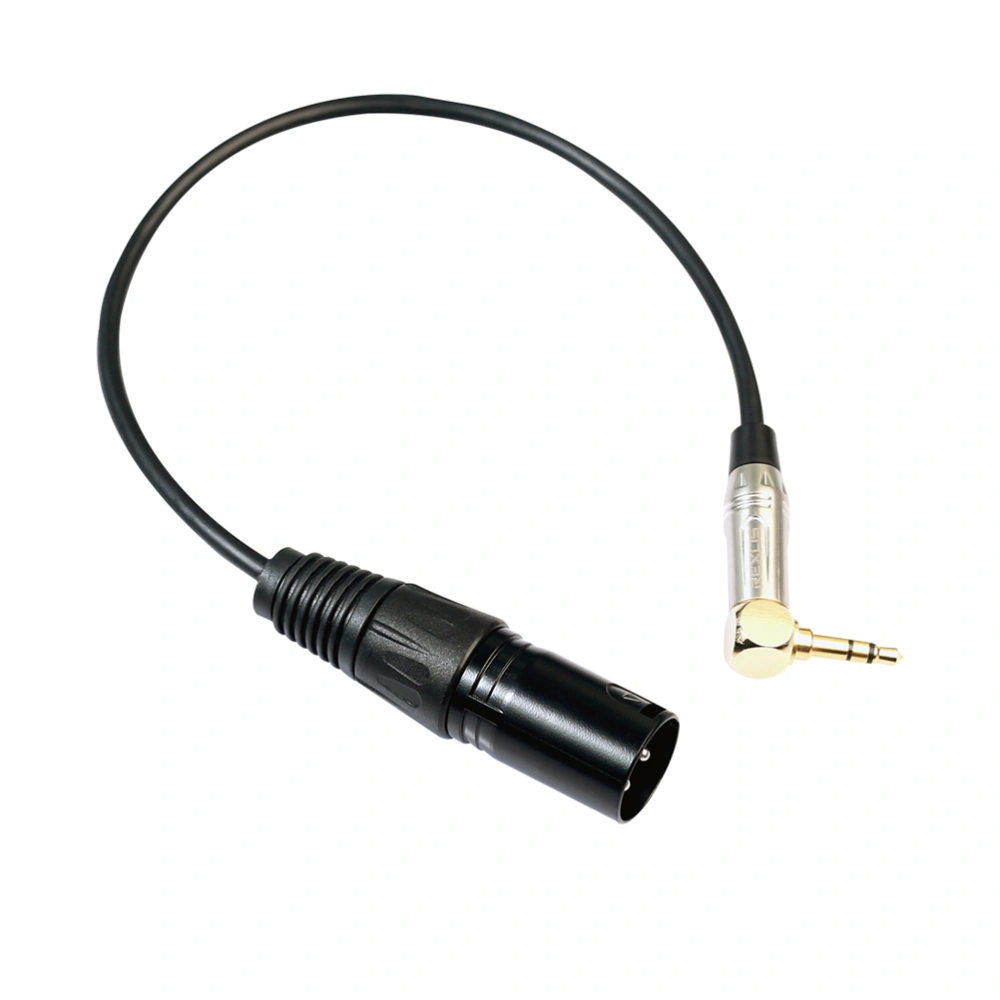 0.3 Meter 90 Degree Elbow 3.5MM To XLR Sound Mobile Phone Microphone Connect Cable Adapter