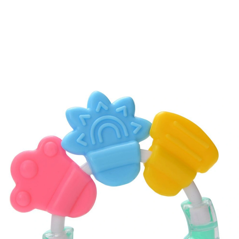 Cool and Chew Teether Keys Baby Rattle and Teether Ring Educational Developmental Toy for Baby Girls