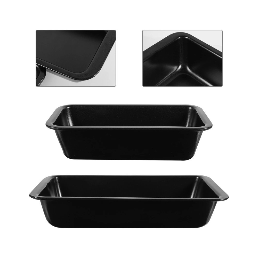 2pcs Kitchen Non-stick Bread Pan Cake Tray Baking Pan Practical Barbecue Plates