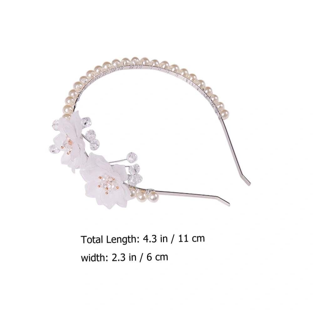 Decorative Flower Headband Wedding Bride Headband Exquisite Pearl Headband Ornament