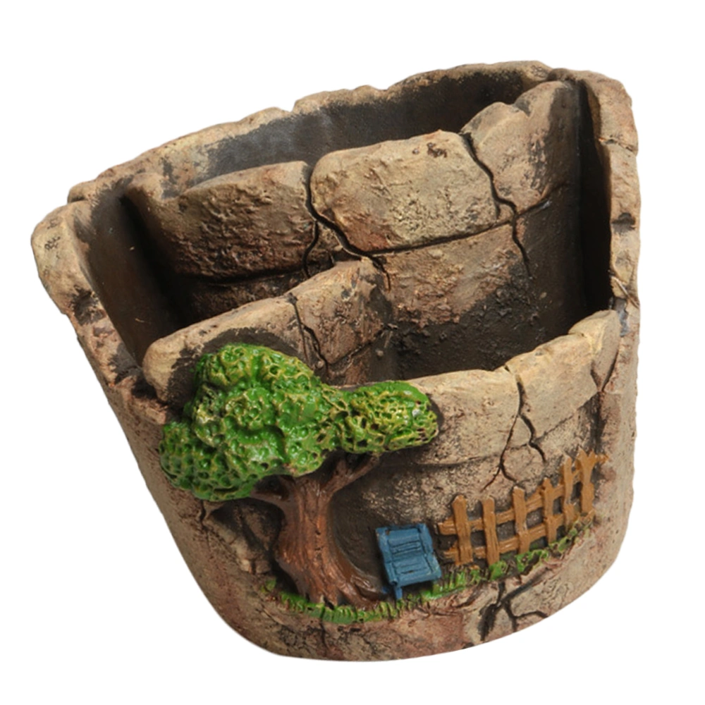 1Pc Succulent Planter Bonsai Flower Pot Cement Fleshiness Flowerpot Creative Flower Container for Home Garden Balcony Decor (Random Color)