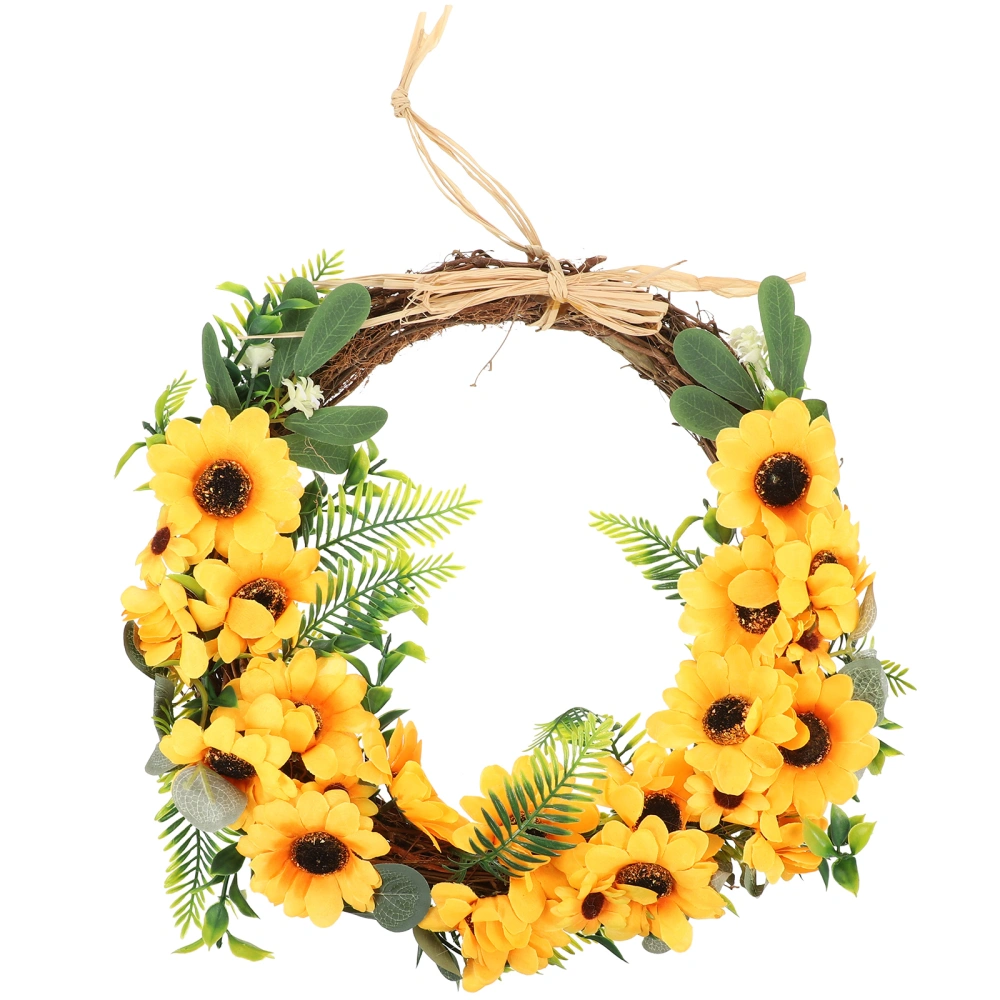 Spring Sunflower Wreath Decorative Easter Flower Wreath Front Door Wreath