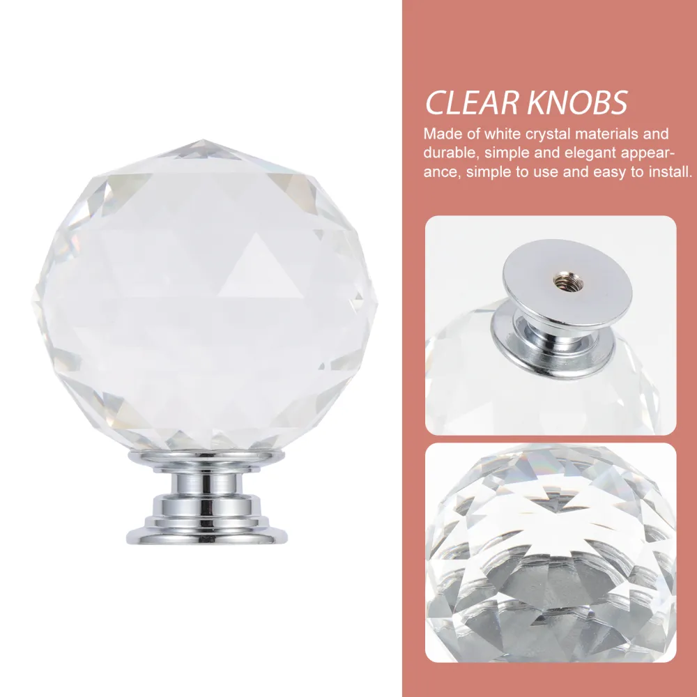 2pcs Dresser Drawer Knobs Crystal Cabinet Knobs Drawer Handle for Drawer Cabinets Dresser