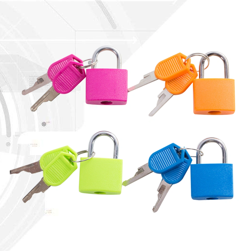 4pcs Small Mini Metal Coloured Padlocks Travel Luggage Bag Suitcase Padlock(Color Randomization)