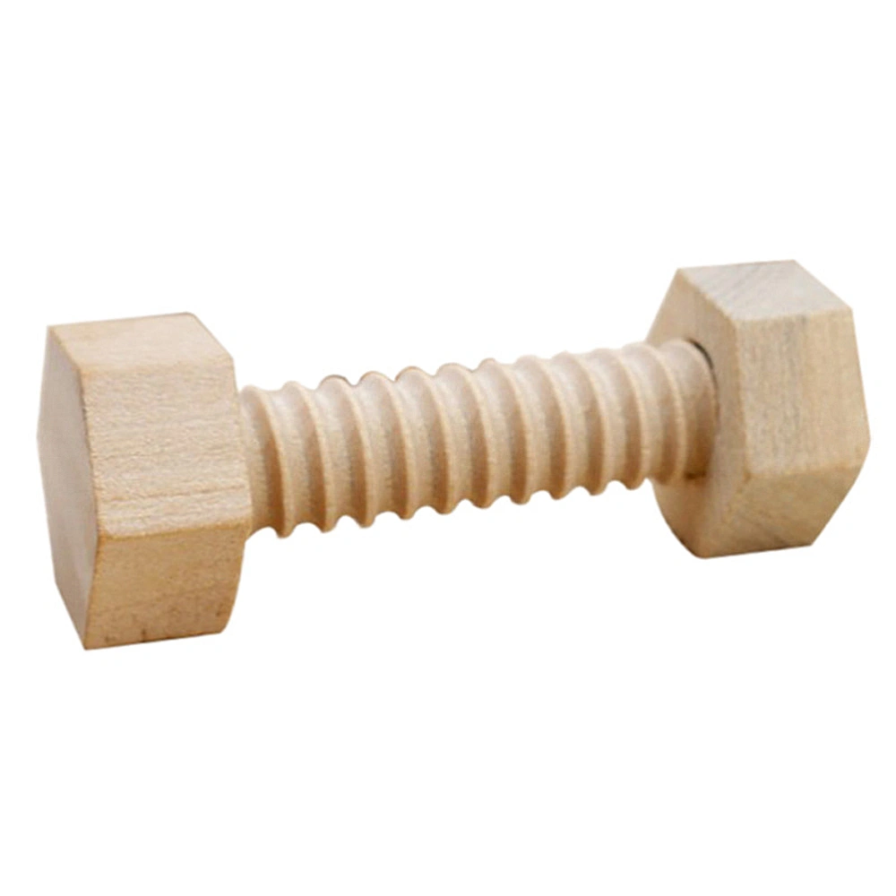 3pcs Wooden Screw Shaped Ornaments Creative Nut Shaped Decoration Educational Toy Desktop Ornament