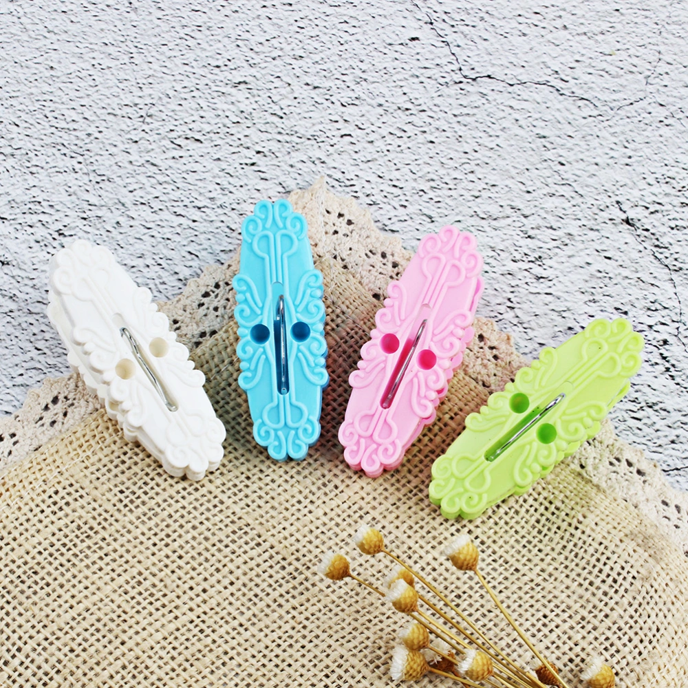 12pcs Large Strong Plastic Clothespins Solid Color Windproof Clothes Pegs Laundry Clips for Socks Blanket Underwear