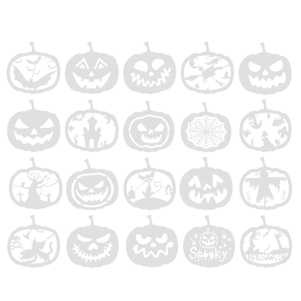 20Pcs Halloween DIY Painting Templates Creative Drawing Stencils (White)