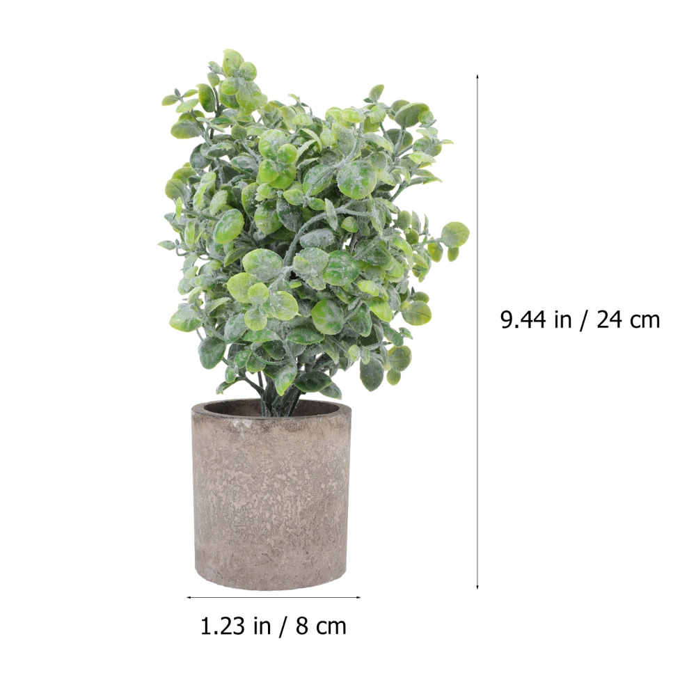 2PCS Simulated Potted Plant Desktop Ornament Lifelike Mini Paper Pulp Bonsai Decor