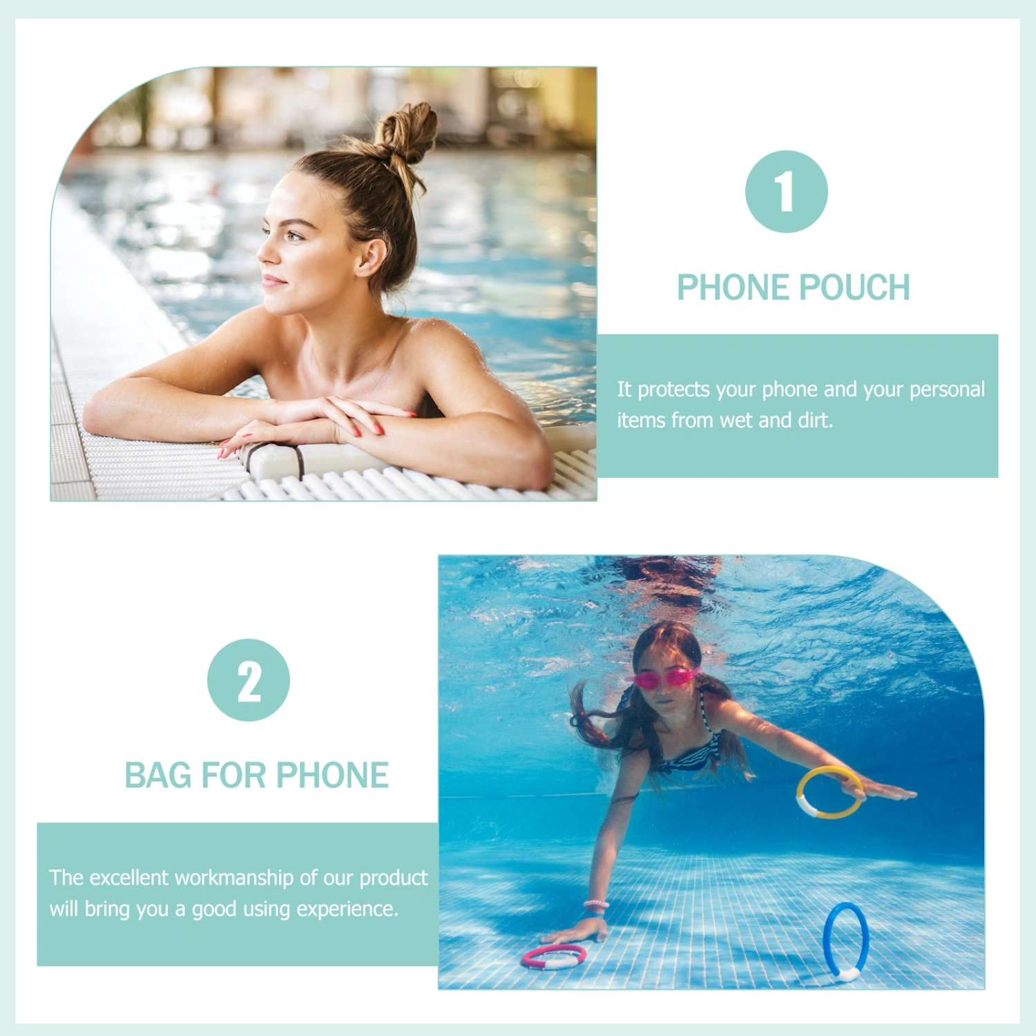 Cell Phone Protective Bag Waterproof Cellphone Bag Underwater Cellphone Pouch