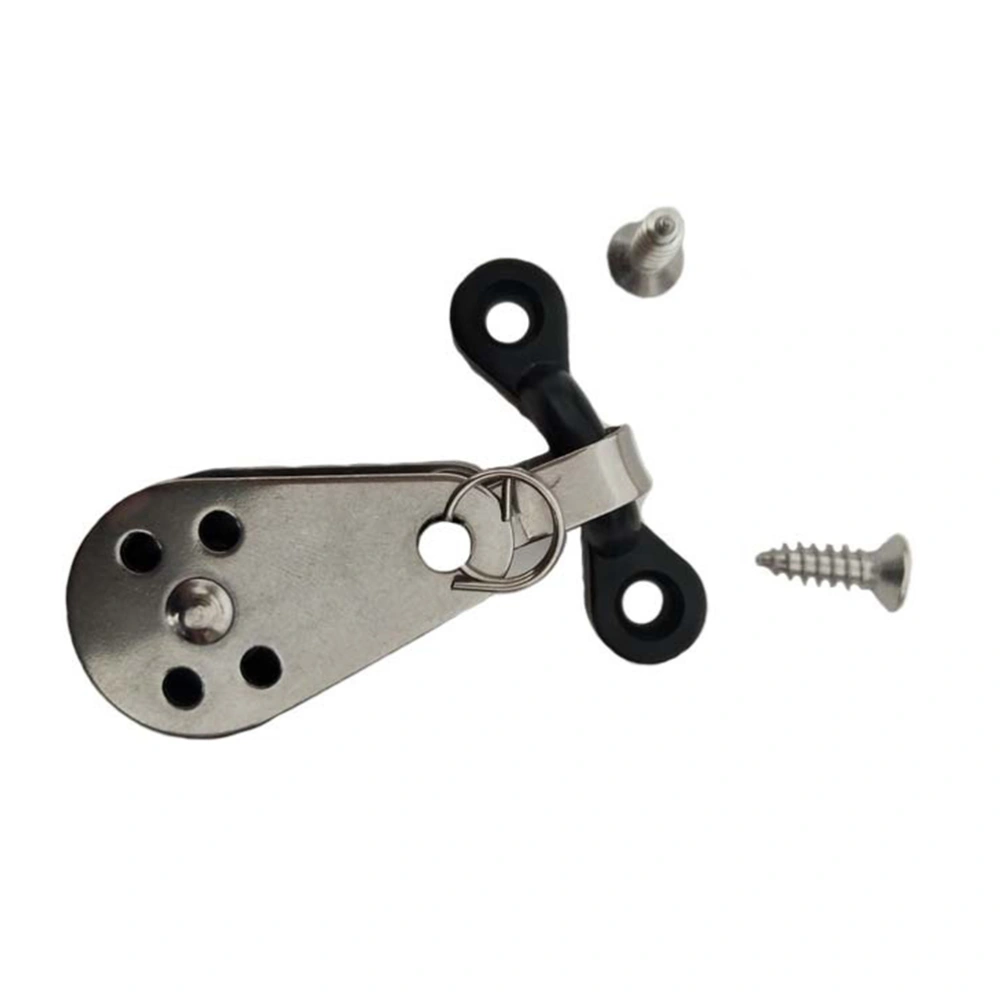 Kayak Canoe Anchor Trolley Kit 2 Stainless Steel Pulleys Blocks 2 Nylon Pad Eyes with 4 Stainless Steel Screws Boats Accessories