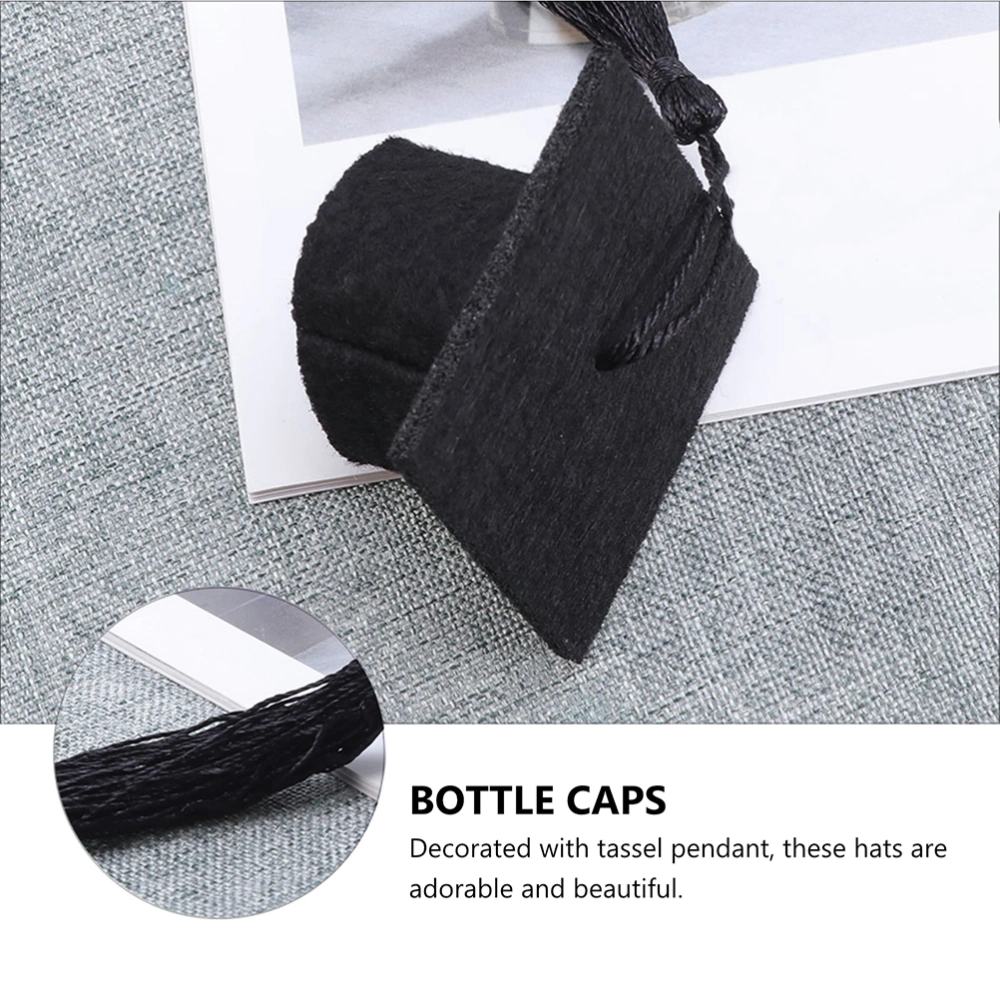 3pcs Graduation Hat Bottle Caps Graduation Hat Bottle Topper Hat Bottle Caps