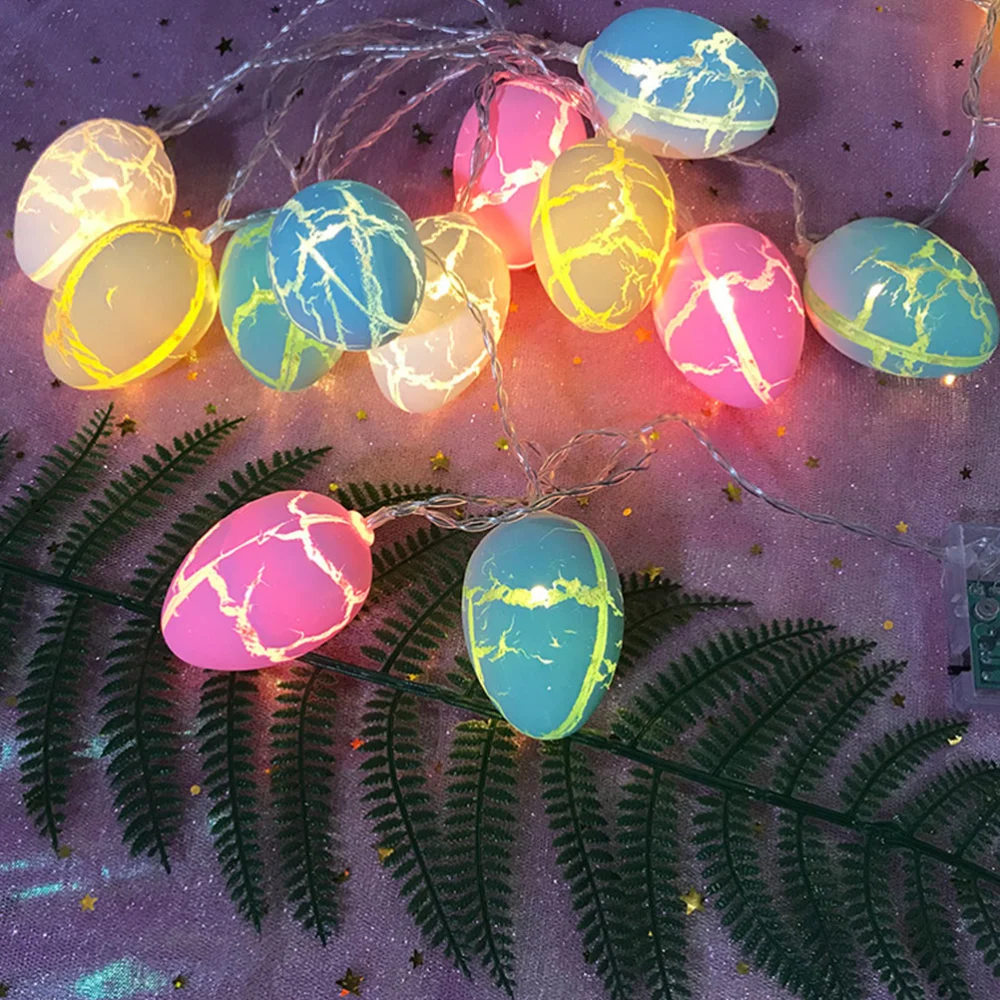 Easter Eggs Light String Delicate Crack Pattern String Light Festival Party Decorative Night Light Without Battery (3.2 Meters 20 LEDs)