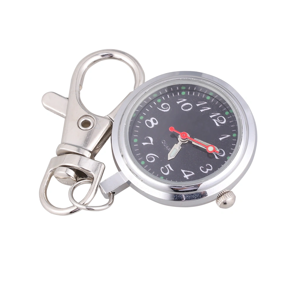 Keychain Pocket Watch Quartz Watch Large Number Couples Watch for Children Men Couples (Black）