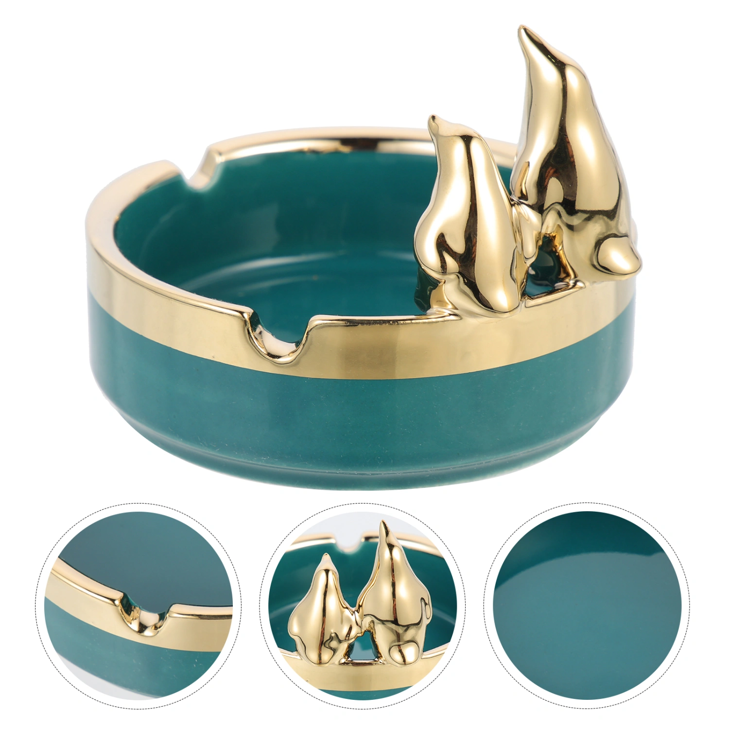 Practical Ceramic Ashtray Desktop Round Ashtray Indoor Desktop Ash Holder
