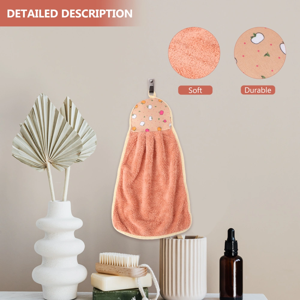 5Pcs Coral Fleece Hand Towel Kids Adults Towel Kerchief Hanging Cleaning Towel Light Coffee