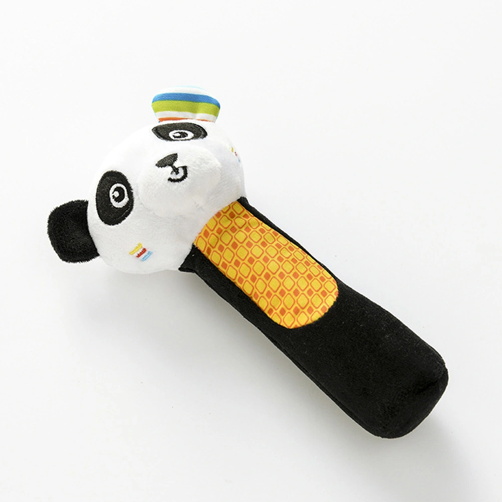 0-3 Year Baby Kids Cartoon Animal Plush Rattles Hand Bells BB Sound Educational Funny Toys Hand Rattle Toys Infant Dolls Gift for Newborn (Panda)