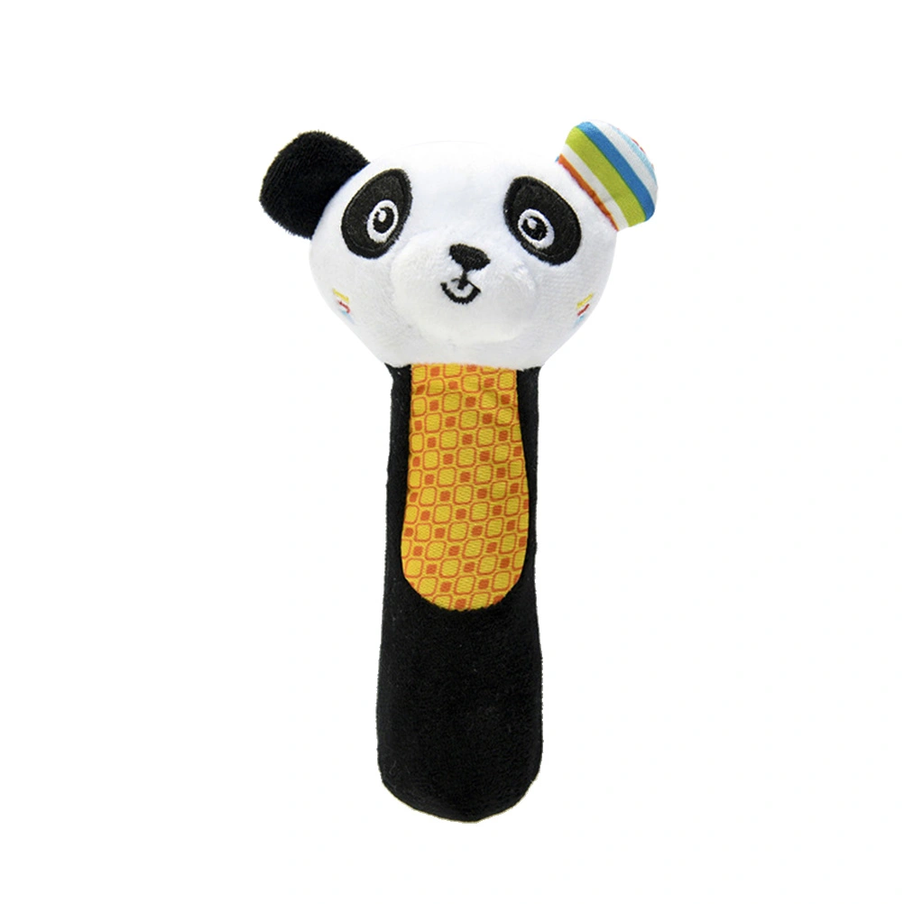 0-3 Year Baby Kids Cartoon Animal Plush Rattles Hand Bells BB Sound Educational Funny Toys Hand Rattle Toys Infant Dolls Gift for Newborn (Panda)